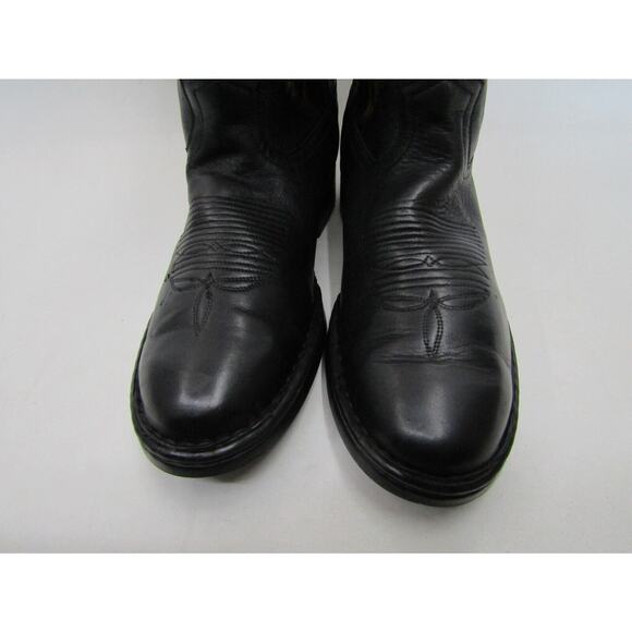 Double H Mens 8 M Black Leather Cowboy Western Boots main image 4